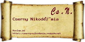 Cserny Nikodémia névjegykártya